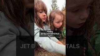 FINDING JET BLACK CRYSTALS 🔥Part 1… Part 2 tomorrow… kids hunting crystals [upl. by Pruchno27]