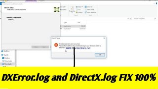 DXerror log and DirectX log error in window 10 fixan internal system error occured fix [upl. by Eneryt]