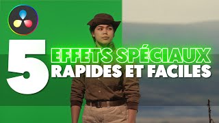 5 EFFETS FOND VERT RAPIDES et FACILES sur DAVINCI RESOLVE [upl. by Acemat]