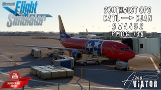 MSFS  SOUTHWEST AIRLINES SWA 452  KATL→KJAN  ATLANTA → JACKSON  PMDG 738 [upl. by Horne]