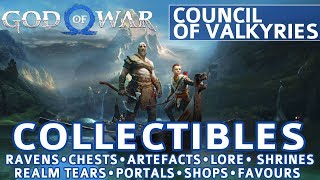 God of War  Council of Valkyries All Collectible Locations Ravens Chests Artefacts Shrines [upl. by Lane]