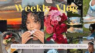 WEEKLY VLOG 48HRS IN MIAMI WORKOUTS DOING MY MAKEUP ON THE TRIRAIL COOKINGULTA HAUL amp MORE [upl. by Ettenot]