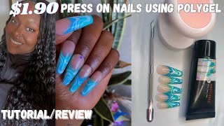 Press on nails  tutorial  How to apply press on nails with polygel  Shein nails review  nails [upl. by Nifares]