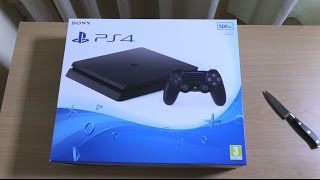 PS4 Slim  Unboxing amp First look 4K [upl. by Aiet]