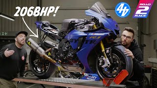 Our Crashed R1 makes 206hp  Road Bike to Race Bike [upl. by Abocaj]