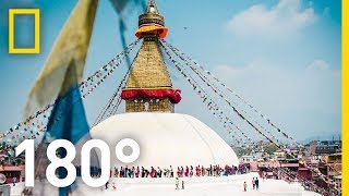 180° Kathmandu City of Temples  National Geographic [upl. by Ahsinit]