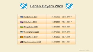 Ferien Bayern 2020 [upl. by Dillon]