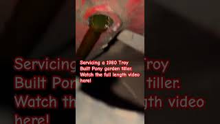 Changing the gear oil on a 1980 Troy Built Pony Garden tiller smallenginerepair gardening [upl. by Notxam420]