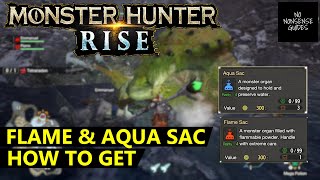 Monster Hunter Rise Flame Sac amp Aqua Sac  How to get [upl. by Hsot]