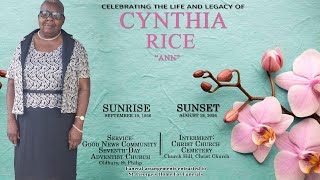 Celebrating the Life amp Legacy of Cynthia Rice  Ann [upl. by Muna139]