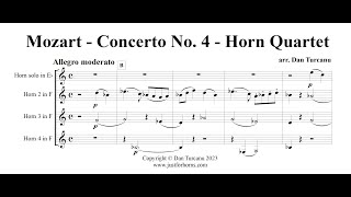 Mozart  Horn Concerto No 4  Horn Quartet [upl. by Flan872]