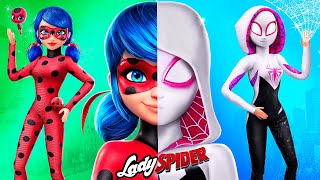 La Familia de Ladybug VS La Familia Araña  32 Ideas para Muñecas [upl. by Gwenette925]