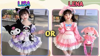 Lisa or Lena💜💗Sanrio Edition🎉Long Compilation lisaoulena choselisaorlena cute trending [upl. by Crescint]