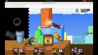 super smach flash 2 luigi vs mario vs daisy vs waluigi in nintendoU [upl. by Arondell]