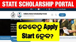 State Scholarship Odisha 2024 Apply Online Date  State Scholarship Portal Odisha New Update [upl. by Anneh737]