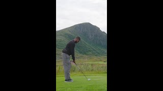 The 9th Tee Shot at Lofoten Links [upl. by Teddy606]