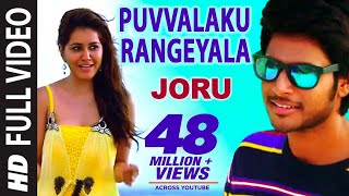 Joru Video Songs  Puvvalaku Rangeyala Full Video Song  Sundeep KishanRashi Khanna Shreya Ghoshal [upl. by Maxama590]