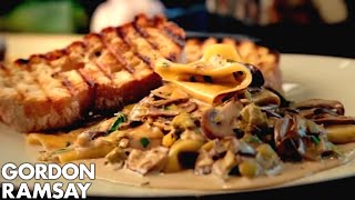 Mushroom Leek and Tarragon Pasta  Gordon Ramsay [upl. by Wager457]