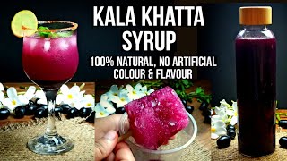 Homemade Jamun Kala Khatta Syrup Recipe  Kala khatta Ice Gola  Jamun Sharbat [upl. by Losyram]