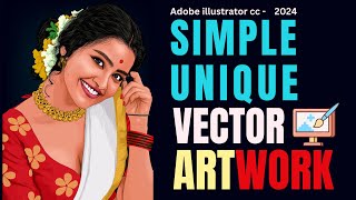 How to Perfectly Make Vector Portrait Painting  Vector Art in Adobe Illustrator  Digital Art [upl. by Crandall]