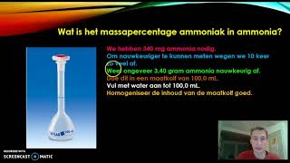 Titratie bepaling massapercentage ammoniak in ammonia [upl. by Bourke]