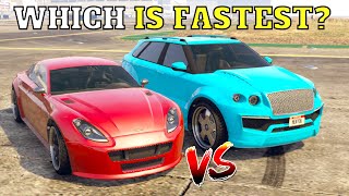 GTA 5 DLC ONLINEEXEMPLAR VS HUNTLEY New Fastest Car WHICH IS FASTESTFINANCE amp FELONY [upl. by Odab]