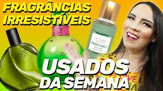 PERFUMES E BODY SPLASH USADOS DA SEMANA [upl. by Dnomyar590]