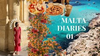 MALTA Diaries  Valletta Balluta Bay Marsaxlokk St Peters Pool Blue lagoon  Travel vlog part 1 [upl. by Anitnamaid]