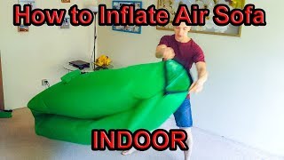 How to Inflate Air Lounger Lazy Bag Inflatable Sofa INDOOR [upl. by Carolann687]