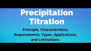 lecture 8 part 1 Precipitation titration صيدلة المنوفية [upl. by Philips788]