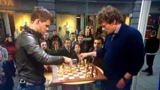 Lars Monsen 3mins vs Magnus Carlsen 30secs in a game of chess [upl. by Rex428]