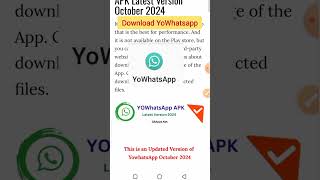 Download YoWhatsapp latest version 2024 [upl. by Nikolai876]