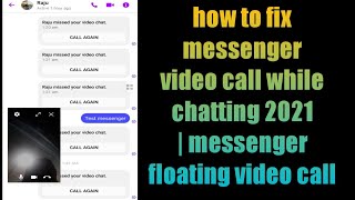 how to fix messenger video call while chatting 2021  messenger floating video call not working [upl. by Sigfried]