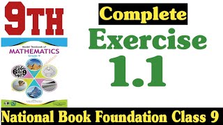 Class 9 Maths Chapter 1 Exercise 11 New Book National Book Foundation Class 9 Maths Fazal Academy [upl. by Iruj573]