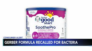 Gerber powdered infant formula voluntarily recalled due to possible bacteria exposure [upl. by Llevrac]