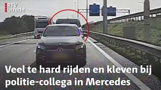 Busje op de A1 bij Amersfoort rijdt 147 km per uur en bumper kleeft Mercedes  RTV Utrecht [upl. by Eiraminot735]