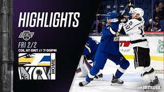 Feb 2nd Highlights ONT 2 COL 5 [upl. by Clementia]