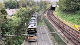 Passing a T4000 a Li 7 to Heizel Station in Brussel on the Bridge [upl. by Repotsirhc]