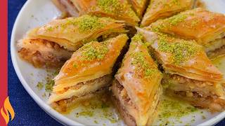 Kolay Ev Baklavası 😍 Tek Seferde 10 Kat Açılan Baklava Tarifi 👌🏻 [upl. by Catha103]