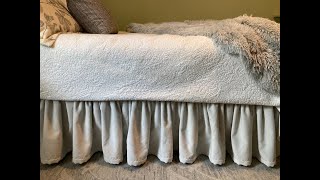 Classic GATHERED BED SKIRT Tutorial Learn how to make an unlined shirred dust ruffle [upl. by Emyaj]