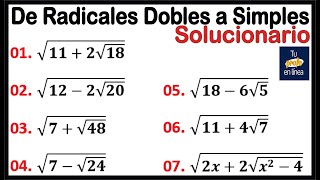 RADICACIÓN De Radicales Dobles a Simples Solucionario [upl. by Aynor]