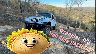 Jeep JKU Wrangler running Paco Taco Trail Hot springs offroad park [upl. by Jezrdna]