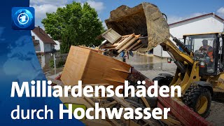 Schätzungen der Versicherungen Milliardenschäden durch Hochwasser [upl. by Idnak350]