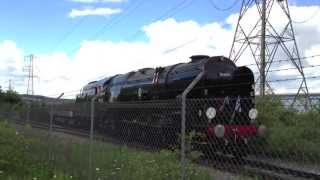 35028 Clan Line  Tinsley Sidings Sheffield  15062013 [upl. by Donnenfeld]