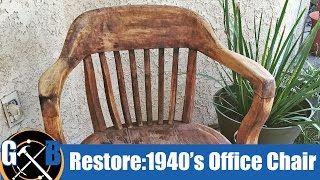 Restoring a Vintage 1940s Office Chair Attempt  How To [upl. by Atnauqahs653]