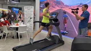 Anthony Famigliettis 3 55 Treadmill Mile on Zwift [upl. by Eatnoj]