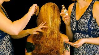 Beautiful Hair Spa Treatment – Oil Brushing Hair Play Scalp Massage [upl. by Utica]