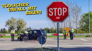 Tragischer Unfall Biker 21 prallt mit Auto zusammen und kommt ums Leben  beide Fahrzeuge brennen [upl. by Erlina]