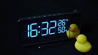 Mirror Projection Digital Alarm Clock⏰ which can project time onto the wall [upl. by Cicenia]