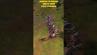 age of empires 4samurai vs english men at armsfully upgraded [upl. by Aicre]